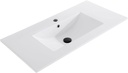 36" L x 18.3" W Bathroom Vanity Top with Ceramic Undermount Sink, Drop in Bathroom Vessel Sink Rectangle, Without Matte Black Faucet & Pop up-Drain, W/One Hole, White