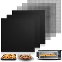 6Pcs Reusable Air Fryer Liners for Ninja, 12 × 12in Non-Stick Liners for Bottom of Toaster Oven, 3 × Liners + 3 × Mesh Sheets, Pre-Cut Square Baking/Microwave/Grill Mat for SP101/SP201/SP301/SP351