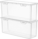 2pcs Transparent Refrigerator Holder Multi-function Storage Box for Fruits Vegetables and Bread Capacity Practical Kitchen Organizer for Freshness and Easy Access