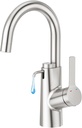 Aktine Bar Faucet with Soap Dispenser, Small Kitchen Faucet, Single Hole Bathroom Faucets, 360° Swivel Stainless Steel Faucets for Wet bar, Prep Sink, Bathroom, Outdoor, RV or Utility Sinks, Brushed