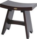 Decoteak 18 Inch Serenityy Waterproof Teak Wood Shower Bench Stool Seat Chair for Inside Shower Provides Safety, Storage, and Organization for Bathroom Accessories Natural Color