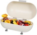 KICHOUSE Metal Bread Box Desktop Storage Container Bread Holder Rolling Door Organizers and Storage