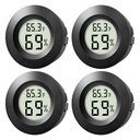 4-Pack Mini Hygrometer Thermometer Indoor Outdoor Round Humidity Meter, Small Digital LCD Monitor Thermometer Temperature Gauge Humidity Sensor (℉) or (℃) for Reptile Thermostat, Jars