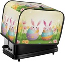 2 Slice Toaster Covers Bread Machine Cover Quilted Dustproof Fingerprint Protectors Small Washable Appliance Cover Happy Easter Day Bread Maker Dust Protection Universal Size