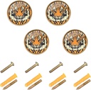 Graffiti Tiger Head Pattern Drawer Knobs, Cabinet Knobs, Knobs Set of 4 for Home, Kitchen, Bathroom or Office