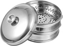 DOITOOL 1set Stainless Steel Steamer Cookware Multi-purpose Food Steamer Lid for Cooking Vegetables Dumplings and More Kitchen Essential