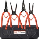 7-inch Snap Ring Pliers Set, 4-piece Heavy Duty Internal/External Circlip Pliers Kit (Tip Diameter 1.5mm), Straight/Bent Jaw, Cr-v Steel, for Ring Remover Retaining, Storage Case Included.