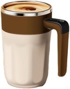 Automatic Magnetic Stirring Coffee Mug Self Electric Protein Shaker Bottle Smart Temperature Display Mixer with Handle (Coffee)
