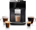 Bosch 500 Series Fully Automatic Espresso and Coffee Machine – Touch Control Panel, Milk Hose, Ceramic Grinder, Uses Beans & Ground Coffee, 9 One-Touch Drinks, in Black TPU40109