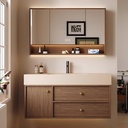 26 inch Small Bathroom Vanity with Sink - Wall Mounted Floating Bathroom Vanity Cabinet, Waterproof Sink Cabinet with Anti-Fog Mirror, Soft-Close Drawers, Fully Assembled