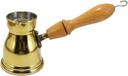 1 Brass Copper Pot Ibrik Briki Turkish Greek Coffee Maker Jazva Cezve Jezve Turka Ararat Arabic Arabian Arabic With Wooden Handle Hand Hammered Handmade Egypt Egyptian Decanter Size No4 (6.25oz/185ml)