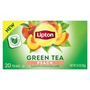 Lipton Peach Green Tea Bags, Flavored, Unsweetened Teabags for Hot Tea or Peach Iced Tea with Caffeine and Flavonoids, 20 Total Tea Bags