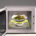 Mumusuki Microwave Plate Multifunction Plastic Microwave Oven Shelf Heating Layered Steaming Rack Cooking Tray Rack Foldable Food Tray Kitchen Tool(Green)