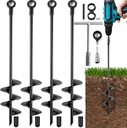 Ground Anchors Heavy Duty, Swing Set Anchor Kit 18 Inch 4 Pack Screw in Earth Anchors Trampoline Stakes High Wind Metal Auger Anchor for Shed Tent Carports Securing Animals Camping Mobile Home