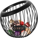 Pod Holder, Spacious Coffee Capsule Organizer, Espresso Pod Storage Cage, Metal Wire Countertop Holder for Snacks & Fruits, Modern Coffee Pod Storage Bowl