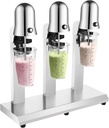 3 Heads Milkshake Mixer, 180W Tabletop Stainless Steel Drink Mixer, 18000RMP Commercial Milkshake Maker Machine for Milk Tea, Fruit Smoothie in Beverage Stores, Cafes, Hotels