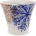 J-kitchens PNO607949 Dinner Cup, Yumo Bowl, 4.9 fl oz (140 cc), Hasami Ware, Yumo Rice Bowl, Flower Core, Blue