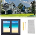 Basement Sliding Window with Screen, Aluminum Alloy Black/White, Mobile Home Windows Replacement, 20" 24" 28" 32" 36" 40" Household Transom Window for Chicken Coop Bathroom Garage(Black,27x13in)