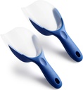 Spring Chef Magnetic Ice Scoopers for Freezer - BPA-Free Plastic Scoop with Soft Grip Handle - Food Scoops for Ice Machine, Popcorn, Pet Food, Flour - Dishwasher Safe Scooper - Set of 2 - Sapphire