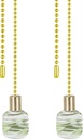 ASPEN CREATIVE 20509-42, 12" Clear with Green Grain Glass Knob with Pull Chain in Copper (2 Pack)