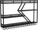 Wall Mounted LED Wine Rack - Elegant Wine Bottles Display Shelf & Glass Storage for Living Room, Kitchen, Restaurant & Wine Cellar - 121x21x87cm