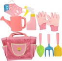 1set Boy Girl Gardening Tools Set Kit Watering Can Gloves Apron Hand Shovel Rake Storage Bag for Outdoor Fun Gardening Activities and Planting