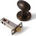 1 Pack Use Passage Door Locks Knobs, Heavy Duty Door Handle for Bed and Bath, Interior Privacy Door Handle with Lock, Reversible Keyless Flat Levers with Protection, Antique Bronze