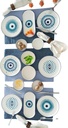 Handmade Ceramic Breakfast Set, Evil Eye Dinnerware Set, Turkish Boho Stackable Plates and Bowls, Unique Gift for Home Decor