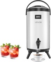 VEVOR Insulated Beverage Dispenser, 2.4 Gal/9.2L Stainless Steel Thermal Drink Server with Spigot & Temp Display, Suitable for Hot and Cold Drinks, for Tea Coffee Water in Cafes & Restaurants, Silver