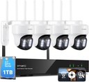 XMARTO 10X Zoom WiFi6 Security Camera System Wireless Outdoor/Indoor, 10CH 4K NVR with 4X 2K HD Dual Lens Cameras with Auto Tracking, 1TB HDD (Plug-in 24/7 Surveillance, Long Range WiFi)