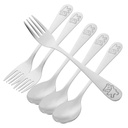 Silverware Stainless Steel Forks and Spoons for Forks Spoons Safe Utensils for Mealtime for Lunch Boxes Cute Bear Design