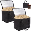 2 Pack Wood Pellet Storage Containers Stay Dry Fuel Wood Chips Storage Bag Waterproof Outdoor Storage Container for Pellets, Charcoal Carrying Bag