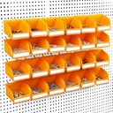 ELEAD Pegboard Bins Organizer Set 24-Pack - Durable Storage Tray for Screws, Nuts, Bolts, Hardware, Crafts, Accessories | Fits Standard Pegboards | 24 Labels for Garage Workshop Craft Room