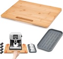 Appliance Slider with Silicone Cup Pad - 360° Rolling Tray for Coffee Maker - Sturdy Bamboo Countertop Organizer - Large Size(11.8"×15.7")